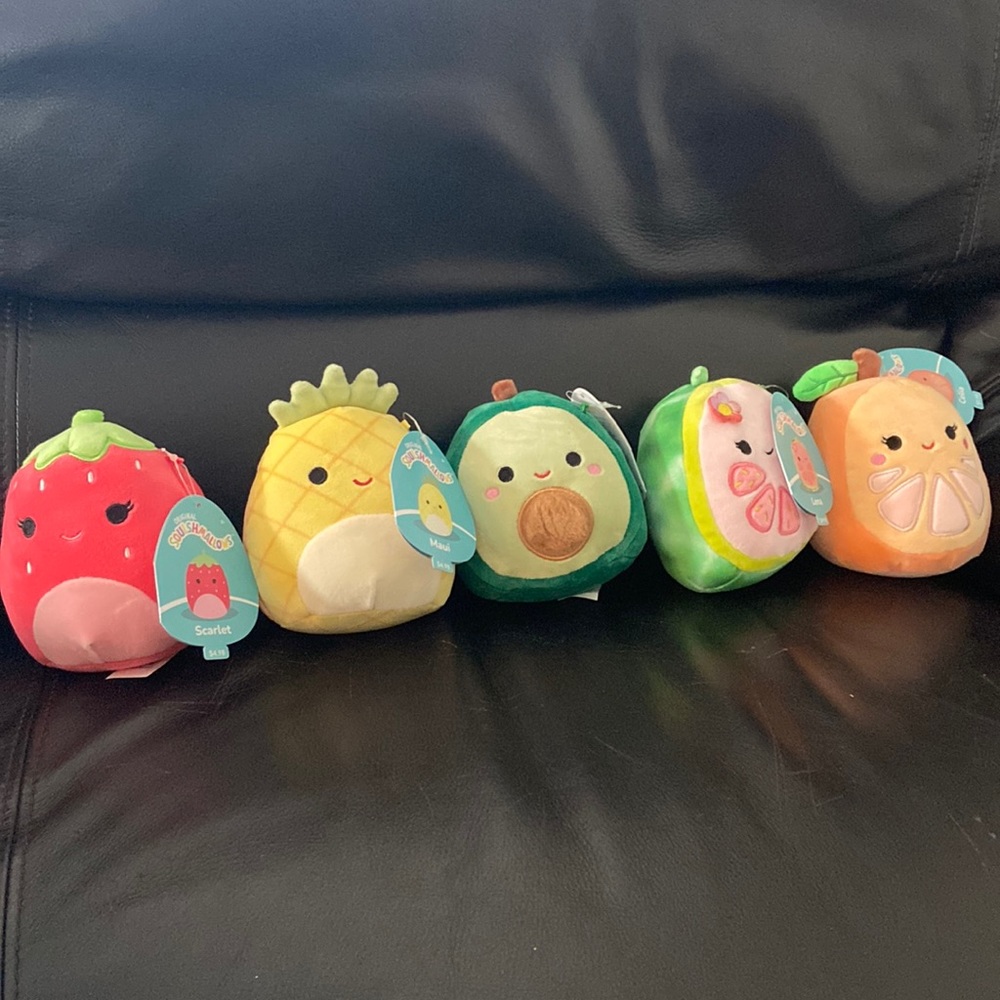 Squishmallow Summer Fruit Group Scarlet Austin Maui Lena and Celia 5”